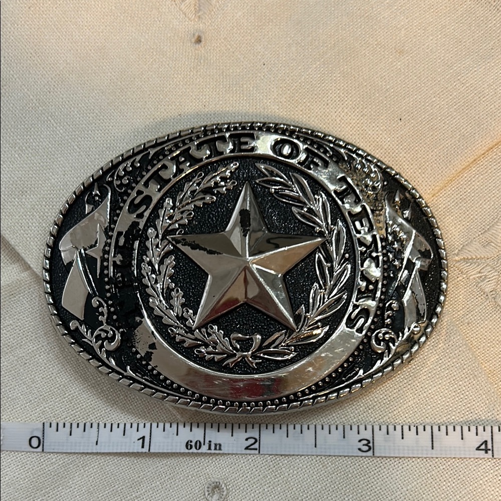 Tony Lama Silver Texas Star Belt Buckle